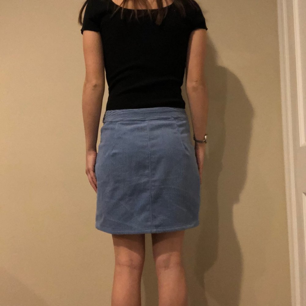 Corduroy Blue Skirt - Picture 2 of 4